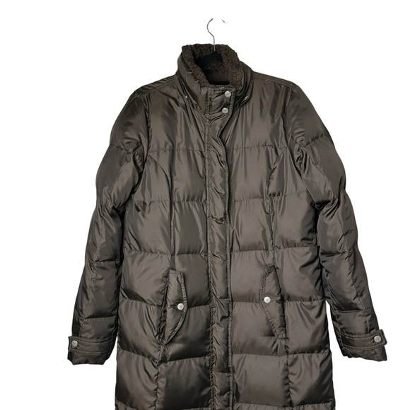 Eddie Bauer Long Down Parka Jacket Womens SZ Small Brown Coat Puffer NO Hood - Picture 2 of 12